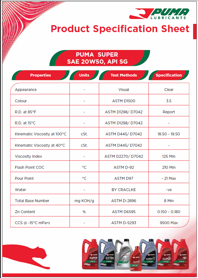 Puma Bike Engine Oil 1L 20W-50