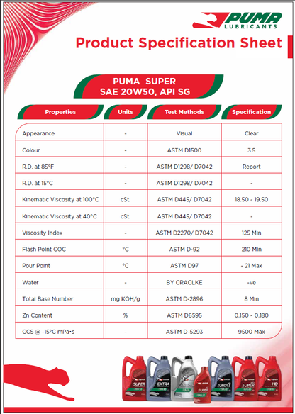 Puma Bike Engine Oil 1L 20W-50